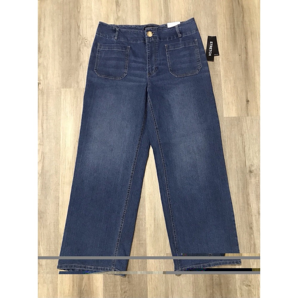 NEW Rafaella Jeans Women's Size 14 High Rise Wide Leg Stretch Denim Jeans